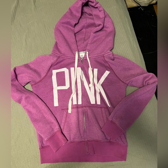 PINK medium size women’s full length zip hoodie. Purple. - Picture 6 of 6